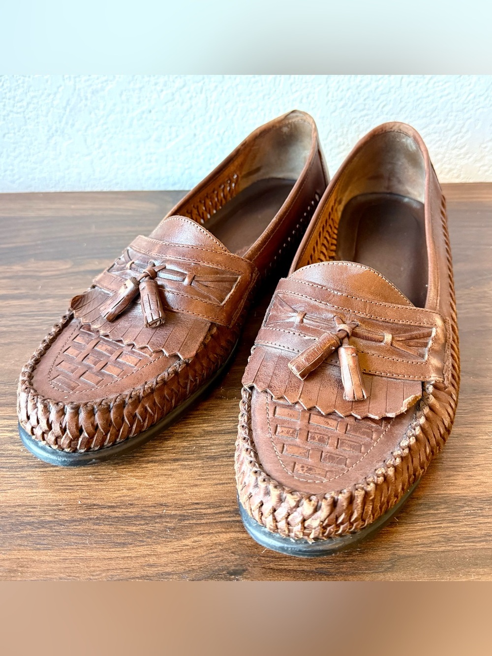 Nunn Bush Cognac Brown Leather Tassel Moccasins Men’s Size 10